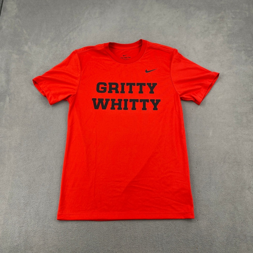 Nike Dri-FIT Gritty Whitty Graphic T-Shirt Mens Small Red Short Sleeve Athletic
